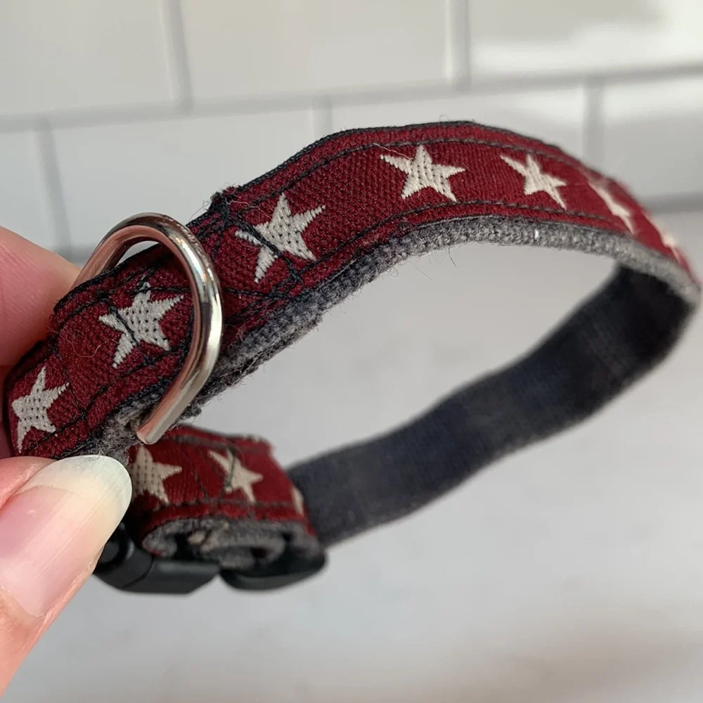 Burgundy Star Dog Collar